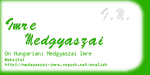 imre medgyaszai business card